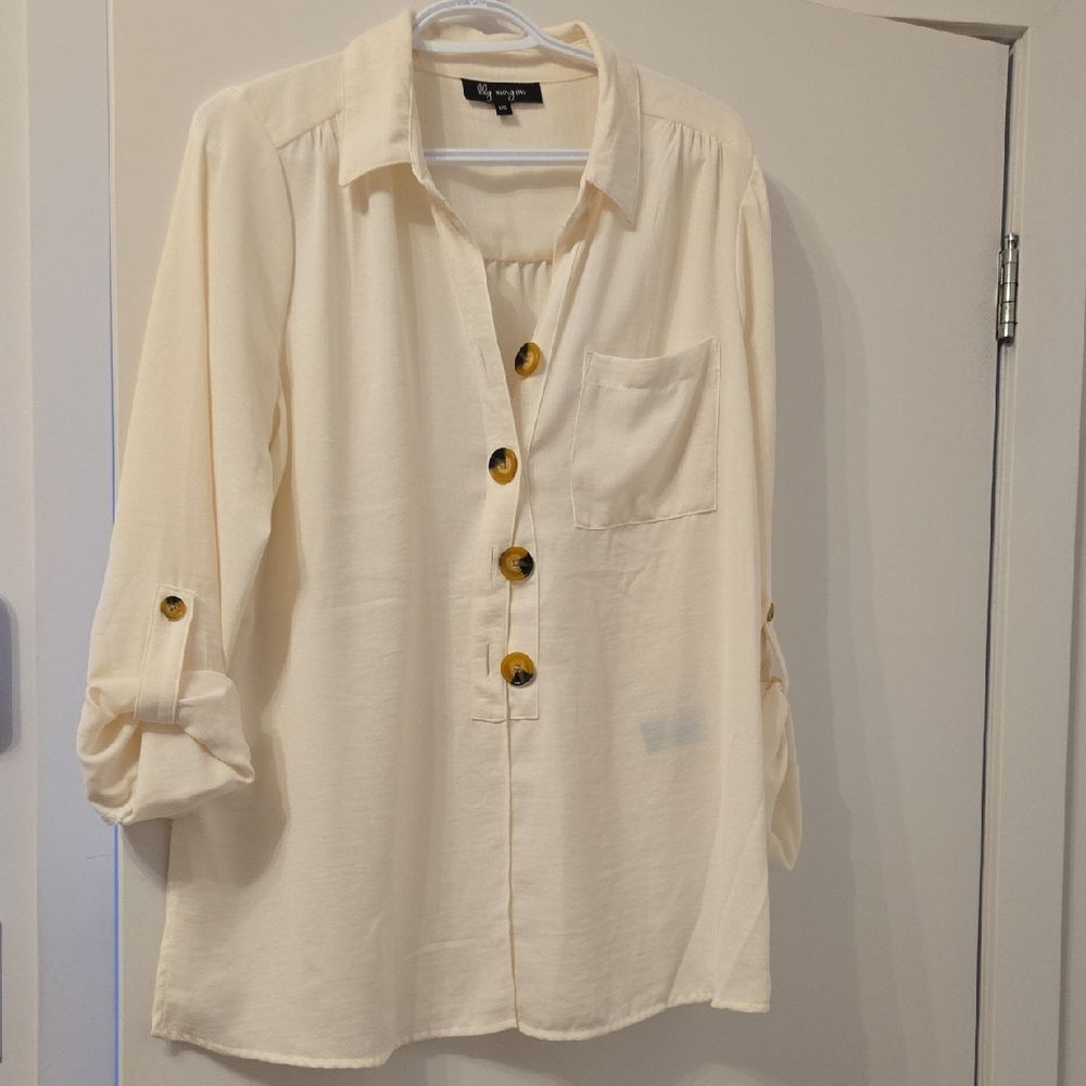 Cream Button Down Shirt